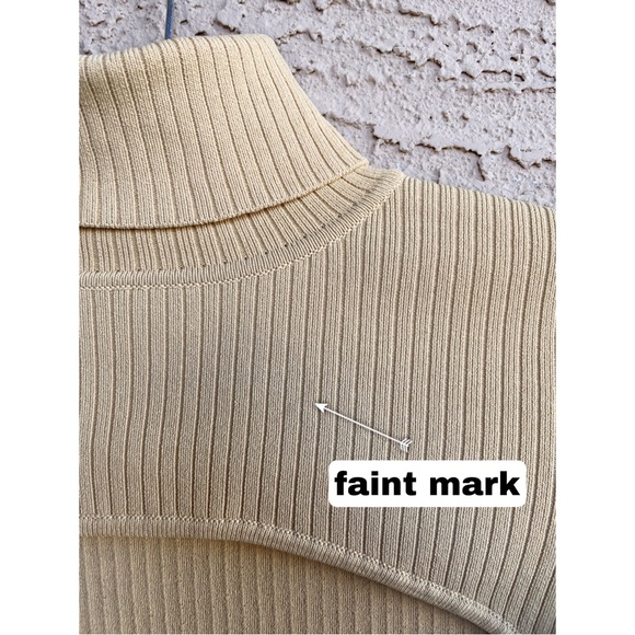 REVOLVE SUPERDOWN Beige Ribbed Knit Stretchy Bodycon Cut Out Turtleneck Sweater - Picture 10 of 17